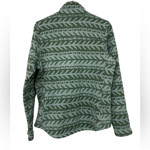 [L] NORTH FACE Crescent Fair Isle 1/4 Zip Fleece Pullover Green Women’s Large - Picture 3 of 7